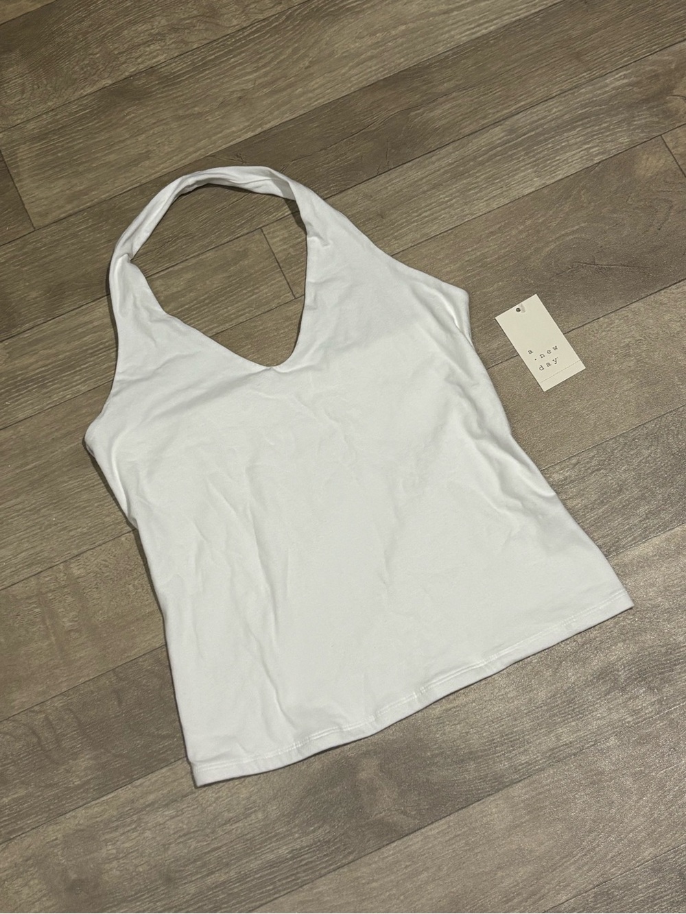 A New Day Women's Sculpt Halter Tank Top White Size S - Picture 3 of 10